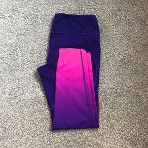 GapFit Purple Ombré 7/8-Length Workout Tights